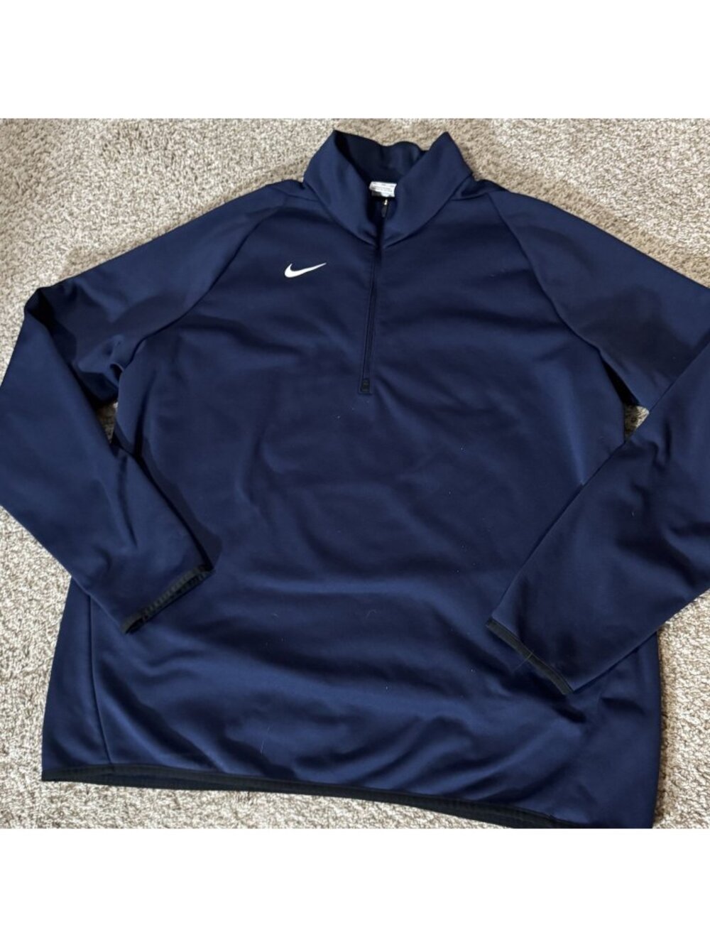 Nike Dri-FIT Quarter Zip Pullover Mens XXL Navy Blue Swoosh Performance Athletic